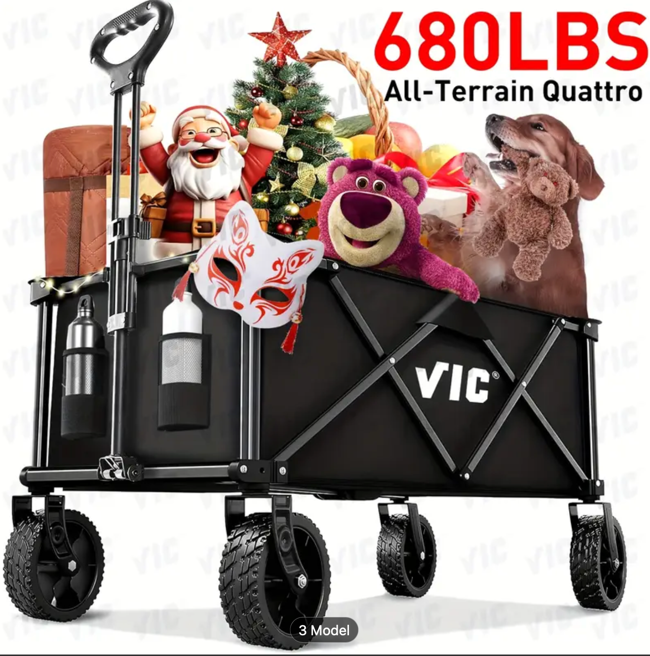 680-450LBS VIC Heavy Duty Collapsible Wagon Cart Capacity