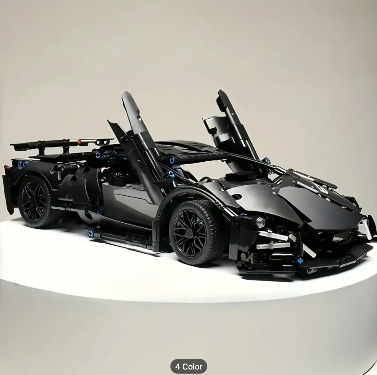 1314pcs Black Sports Car Building Block Toy Kit, Quick Assembly