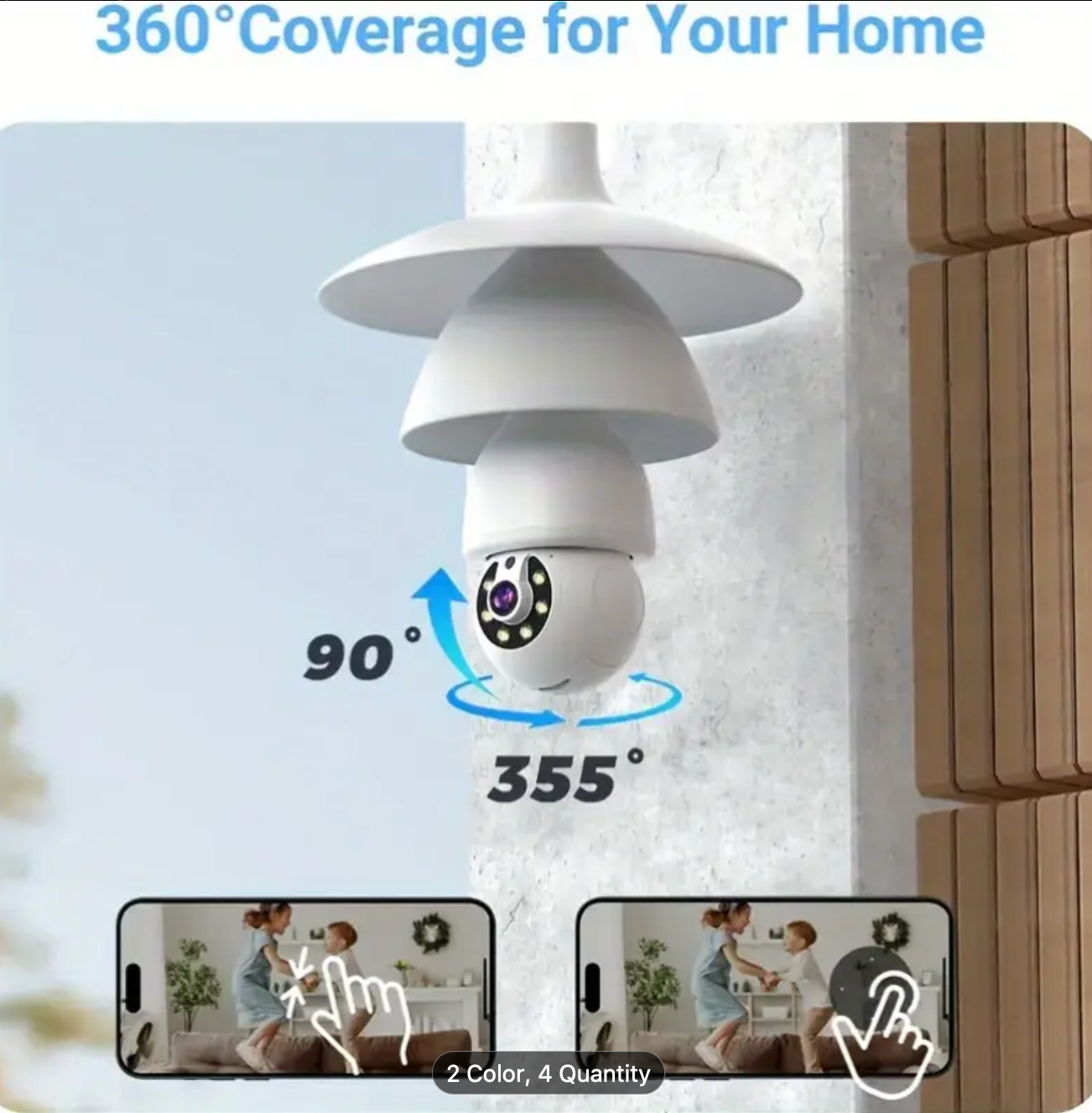 Camera Outdoor Wireless 3MP 2K HD Lightbulb Cameras Indoor