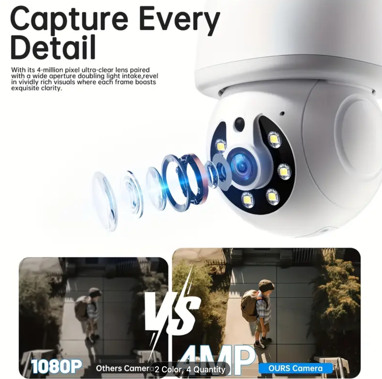 Camera Outdoor Wireless 3MP 2K HD Lightbulb Cameras Indoor