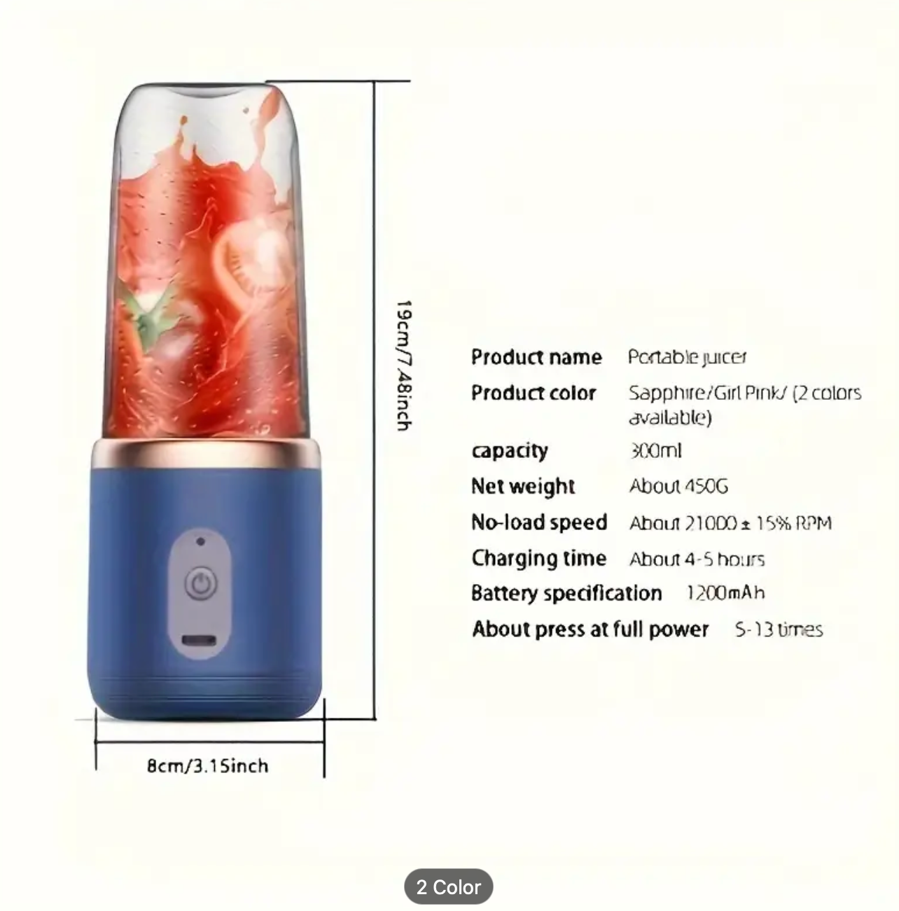 2 Cups of Electric Juicer